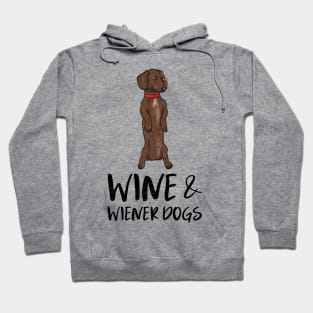 wine and wiener dogs Hoodie